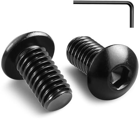 20 Stück M4 x 10 mm Linsenkopfschrauben Innensechskant Halbrundkopfschrauben Edelstahl A2 Schrauben Schwarz mit Innensechskantschlussel