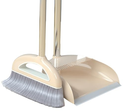 Bvizyelck Juego De Escoba Y Recogedor, Escoba Y Recogedor Plegable De Mango Largo con Peine Dientes, Cepillo Barrer De Mango Largo, Combo De Barredora Vertical Y Recogedors para Limpieza De Pisos