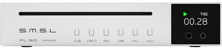 SMSL PL150 CD Player,Compatible with Standard CD,MP3 CD.Supports RCA,3.5mm+4.4mm Headphones,Optical,Coaxial Output Interface,CS43198 DAC Chip,Auitable for Laptops and Computers and Car (Silvery)