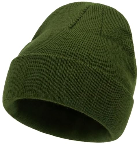 MCWTH Toddler Beanie Hat for Boys Girls, Baby Knit Winter Hat Soft Stretchy Caps for Infants Kids 0-6 Years Old Army Green-M