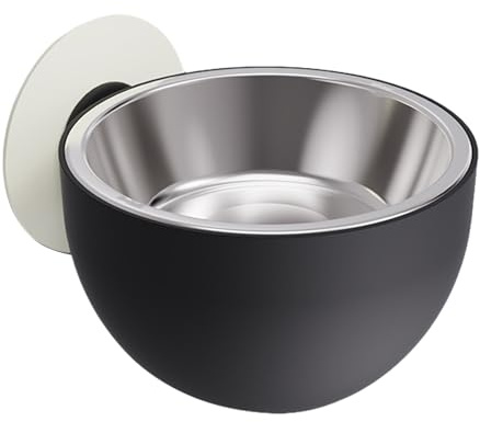 Supporto da parete per ciotola per cani – Stazione di alimentazione regolabile in altezza, doppio supporto per stoviglie in acciaio, per animali domestici, supporto sicuro per