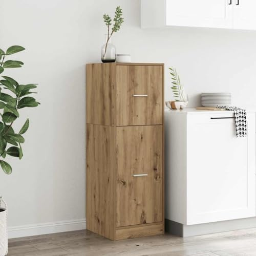 Mokuyary Armario farmacéutico de roble Artisan, 40 x 41 x 118 cm, con cajones, armario de cocina, armario auxiliar para salón, pasillo, cocina