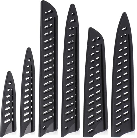 8 stycken knivskyddsfodral-set svart knivskydd universellt knivskydd skydd plast knivar skyddande fodral bärbar bladskytt andningsaktiv knivskiva för köksknivar fruktkniv