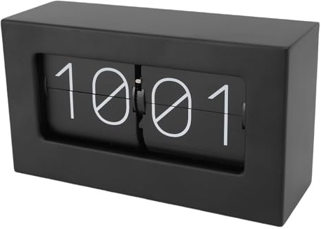 Odorkle Retro Style Stainless Steel Flip Clock Auto Page Turning 24 Hour Desktop Wall Mount Clock