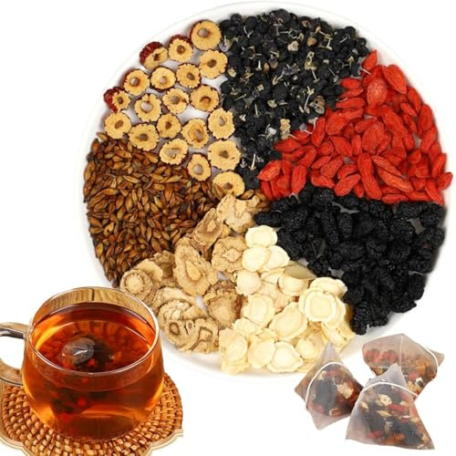 20 sachets of kidney-nourishing herbal tea, containing ginseng and a six-treasure formula, for kidney protection, traditional Chinese medicine, men's herbal preparation, detoxification and nourishment