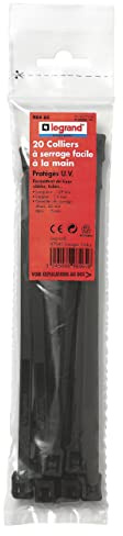 Legrand - Colliers de serrage Colson intérieur/extérieur x20 - largeur 7,6mm - longueur 128mm - noir