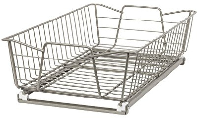 ClosetMaid Heavy Duty, Slide Out Pantry Shelves Drawers for Kitchen, Bathroom, Nickel, Epoxy coated steel, 11-Inch One Tier