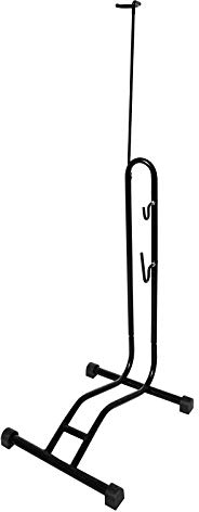 WELLGRO® Fahrradständer - Stahl, schwarz, sicherer Stand, Haken mit Kunststoffummantelung, 3 Funktionen: zum waagerecht und senkrecht Einhängen oder Hineinstellen geeignet