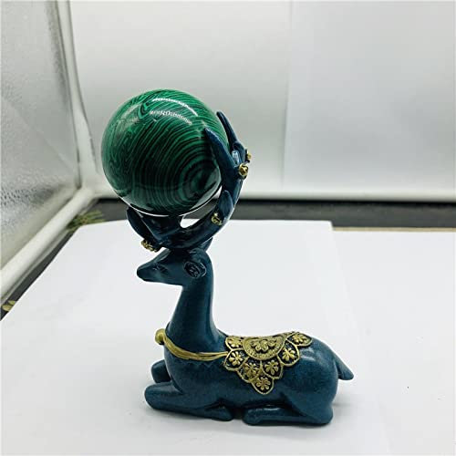 XUQULI Regalo in Piedi di Statuetta di Pietra Decorativa della Palla di Cristallo Naturale Ottima Scelta per la Decorazione Domestica (Color : Army)