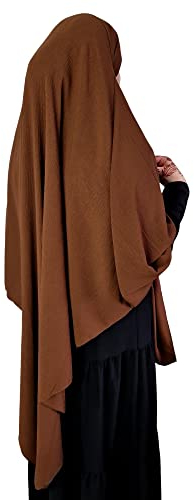 Yaqeen XL Khimar Dreieck Jazz Hijab für Muslima Kopftuch islamisches Gebetskopftuch, schokobraun