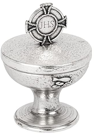 NKlaus Silber Rosenkranz Dose zum stellen 6x4cm Metall Etui Pokal Form Kommunion 2526