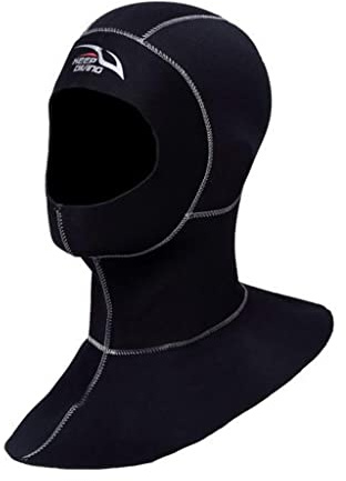 pistro Unisex's 3mm Neoprene Diving Hood, Neoprene Tightly Fitting Diving, Wetsuit Hat Hood, for Men/Women Diving - White Seam S