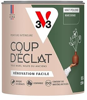 V33 Peinture murale intérieure Coup d'Éclat® Kaki dense Mat Poudré 0,5L