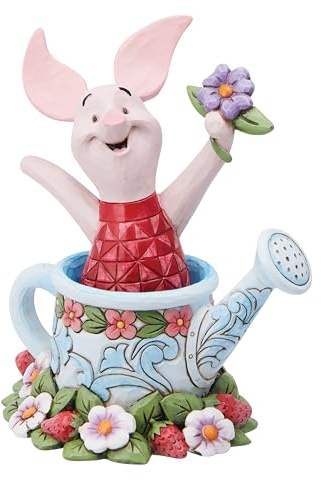 Enesco Disney Traditions by Jim Shore Winnie the Pooh Piglet in Watering Can Figurine, 4.5 Inch, Multicolor