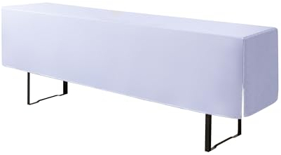 EBETA Biertischhussen Biertisch-Auflage & Tischdecke für 50cm Breite Bierzeltgarnitur Stretch Hussen für Festzeltgarnituren Hussen (Weiß, für 50cm Tisch)