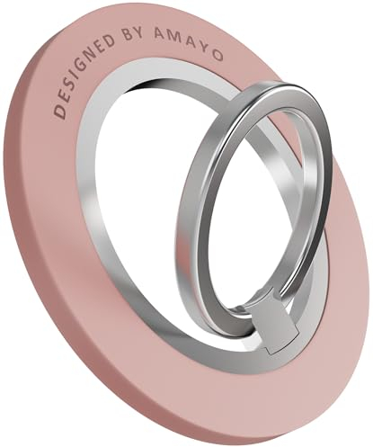 Amayo - Handy Ring Halterung für Magsafe, Handy Fingerhalter Griff Magnet Fingerhalterung Smartphone Ringhalterung Ständer für iPhone Serie 15 Pro Max, 14, 13, 12 Zubehör für Magsafe (Pink)