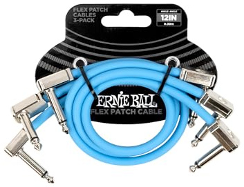 Ernie Ball Flex Patchkabel 12in - Blauw - 3-Pack