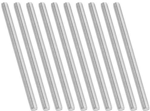 PATIKIL UNC 3/8-16 Varilla Roscada de Acero Inoxidable 304, 10pcs Espárragos de Barra de Varilla Completamente Roscados Rosca Derecha Pernos Prisioneros para Abrazaderas, 140mm Largo