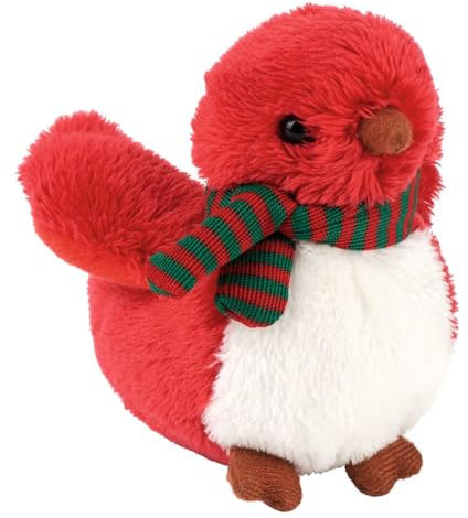 Moses. Kuscheliger Zwitschervogel | Wintervogel Plüschtier | Vogel Plüschtier mit pips geräuschen | Geschenk zum Nikolaus