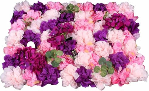 6 Piezas 40 x 60 cm Pared de Flores Flores Artificiales Columna Panel de Flores Artificiales DIY Fondo de Pared de Rosas para Boda Fiesta Decoración del Hogar
