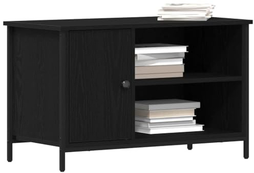 vidaXL Mueble de TV 80 x 40 x 50 cm Roble Negro Madera de ingeniería