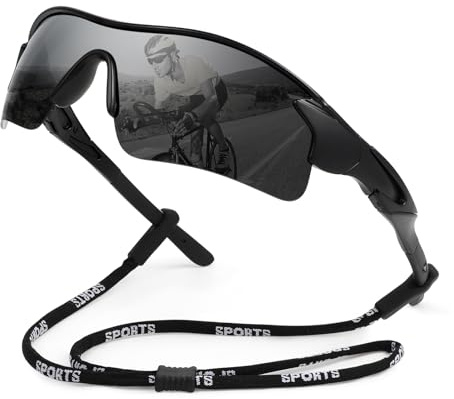 Hifot Lunettes de Soleil Sport Polarisées pour Homme Femme Jeunes, Légère Lunette de Cyclisme Running Sport avec Protection UV400, pour Cyclisme Conduite Pêche Baseball Golf Ski Course à Pied VTT