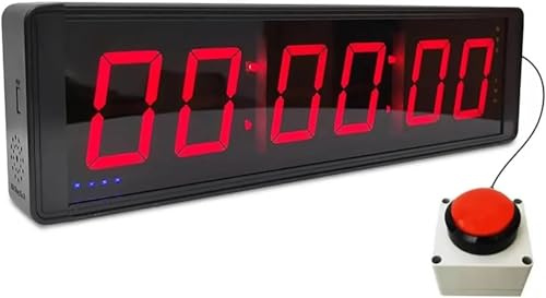 Cronometro sportivo a 6 cifre con display LED e telecomando, timer a intervalli digitale da parete per palestra, gare di velocità, allenamento fitness