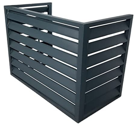Luftkonditioneringsstaket Aluminiumskydd för luftkonditionering och värmepumpsskydd, Staket för att dölja luftkonditionering, mini Split AC-skydd för utomhusenhet, mini Split-stativ, AC-skyd