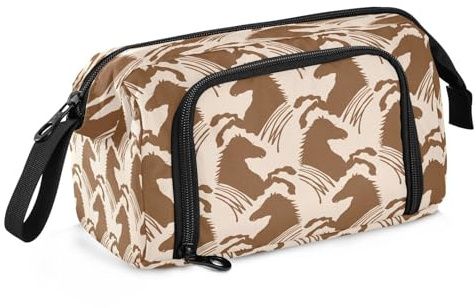 Grande trousse à crayons pour filles et garçons, motif chevaux abstraits, pour fournitures scolaires, bureau, papeterie, trousse à crayons, peinture cheval pour adultes et femmes