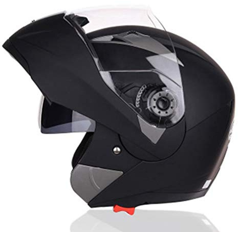 Casque De Moto Rabattable Intégral pour Hommes Scooter De Course Casque De Moto Casque De Moto Visière Double Lentille, CC24, XXL-Suitable for Head circumference/63-64cm