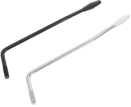 ABOOFAN 2 pezzi Leva Tremolo Singola per Chitarra Barra Filettata Precisione Compatibile con Ponte Argento e Nero Installazione Facile e Stabile