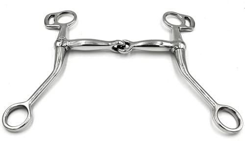 Equine Smile ES0269 Mors Western Snaffle Entraînement Simple avec Shanks en acier inoxydable Épaisseur 12 mm (13,5 cm)