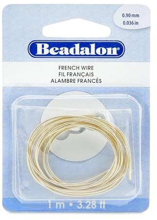 Beadalon French Wire, 0.90 mm / .036 in, Gold Color, 1 Meter