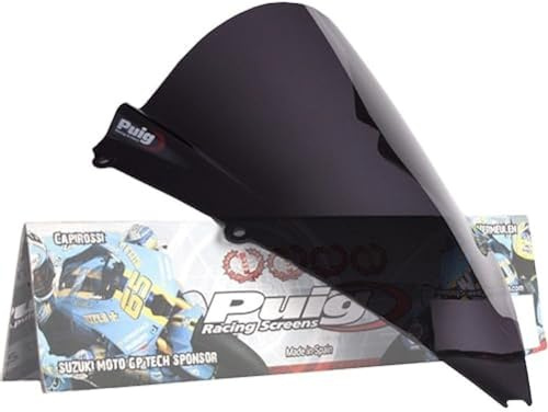 Puig 4945F Z-Racing aerodynamic and sporty windscreen made of 3 mm acrylic with double height and side channels that improve protection and stability, Dark smoked