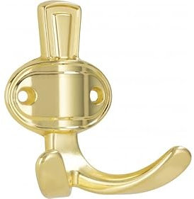 SIRO Kleiderhaken Forchheim, Klassisch, Vintage, Druckguss glänzend vermessingt, 76 mm x 45 mm x 68 mm, LA 32 mm, 1097/ZN5