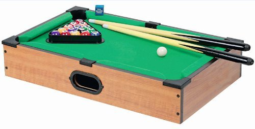 Spetebo Mini Tischbilliard aus Holz mit Zubehör - 50 x 30 cm - Kleiner Pool Billardtisch komplett Set - Poolbillard Snooker inklusive Queues und Kugeln