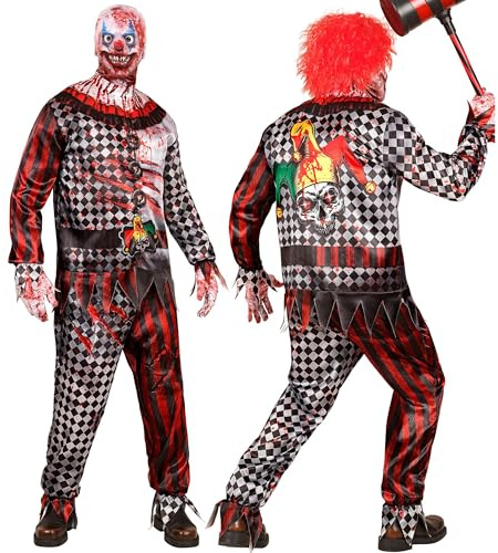 W WIDMANN MILANO Party Fashion - Killer Clown Kostüm Set mit Maske, komplettes Outfit für Halloween und Karneval