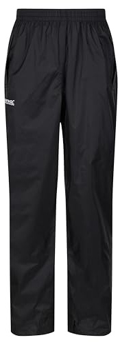 Regatta Mens Pack It Waterproof Outdoor Overtrousers with Pockets & Packaway Bag, Lightweight, Breathable - Perfect for Walking, Hiking & Trekking Black