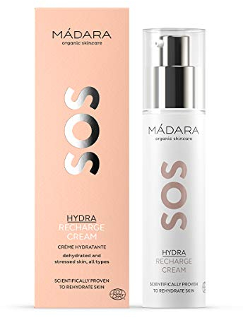 MÁDARA Organic Skincare | SOS HYDRA Recharge Cream 50ml – Intensiv Feuchtigkeitsspendend mit Nördlicher Pfingstrose, Leinsamen & Hyaluronsäure, Vegan – Feuchtigkeitscreme Gesicht, Hyaluron Creme