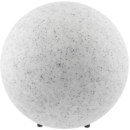 GTV - Gartenausstattung MARMO Gartenleuchte Kugelleuchte für Garten 25 cm Kugel Außenleuchte IP65 3m lange Stromkabel | 4 Stiften, Grau