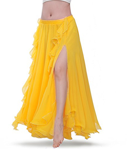 ROYAL SMEELA Falda Danza del Vientre Mujer Traje de Falda largas la Danza del Vientre Vestido Falda chifón de práctica de Baile Ropa de Rendimiento Falda Flamenca Disfraz Mujer