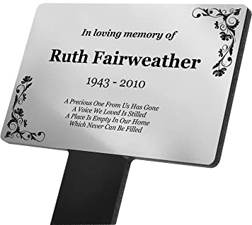 Piquet de plaque commémorative personnalisé - Acrylique argenté