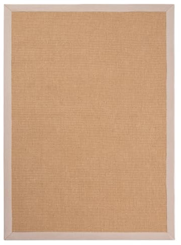carpetfine Sisalteppich Beige 160x230 cm | Moderner Teppich für Wohn- und Schlafzimmer