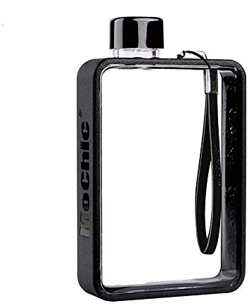 LINGKY 380 Ml Mini Transparenter Flacher Teller A5 Aus Papier Tragbarer Wasserkocher, Kreative Plastikwasserflasche