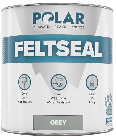Polar Grey Felt Seal - 500ml - Instant Waterproof Roof Sealant- Ideal for Flat or Pitched Felt, Shed & Garage Roofs - Easy to Apply