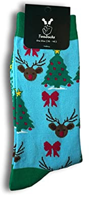 TwoSocks Jultomtestrumpor män & kvinnor roliga och roliga strumpor som gåva, bomull, en storlek, Julgran, En Storlek