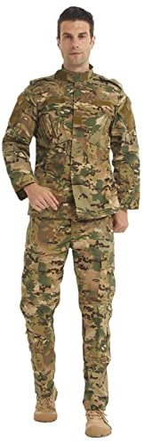 YUSHOW Softair kamouflagedräkt herr paintball taktisk jacka skjorta kamouflage byxor utomhus militär kostym jaktkläder BDU Airsoft uniform set, Cp, S