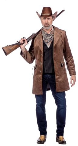 WILBERS & WILBERS 330438 - Western Mantel für Herren, braun, Cowboy Look, Karneval
