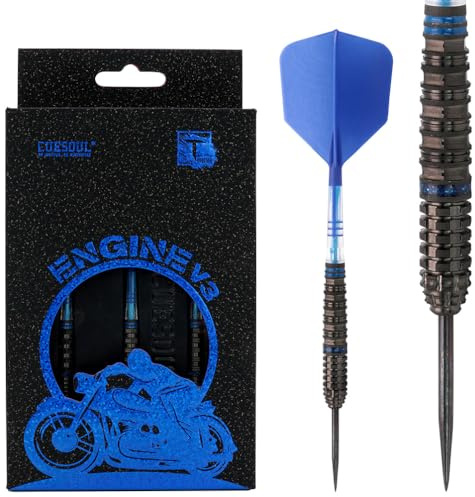 CUESOUL Engine V3 Punta in Acciaio da 22 g Set di dardi in tungsteno al 90% con Pittura a Olio rifinita e Volo unificante ROST T19 in Carbonio