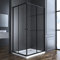 Goezes Eckeinstieg Duschkabine 80x100cm Schiebetür Schwarz Duschabtrennung, 100x80cm Glas Doppelschiebetür Duschkabine Duschwand aus 6mm ESG Sicherheitsglas, Dusche Duschtür Höhe 185cm